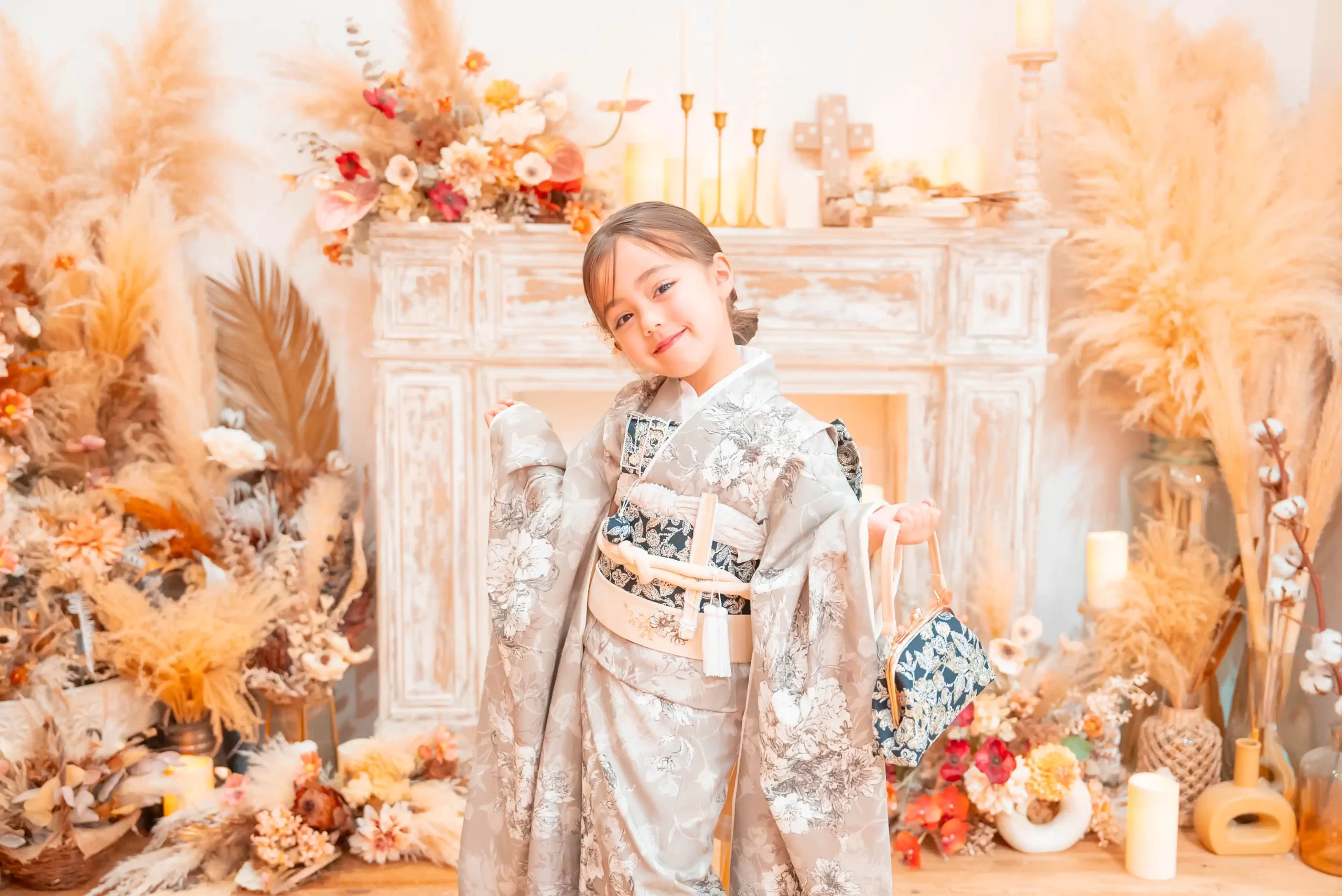 ラスティックブースでの七五三撮影